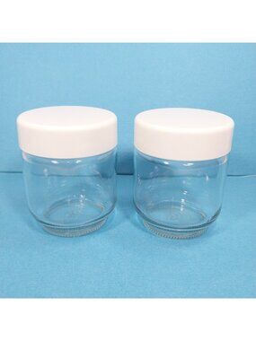 2 Euro Cuisine Yogurt Maker YM100 Replacement 6oz Screw Top Glass Jars